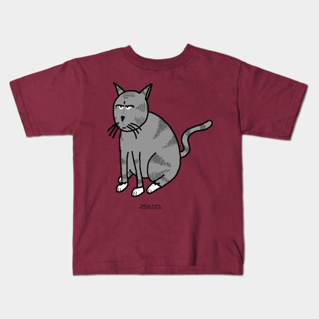 Cat with Attitude Kids T-Shirt by OutToLunch